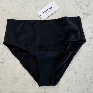Black High Waist Bikini Swimsuit Bottoms Women’s Size 12 Fullfitall NWT